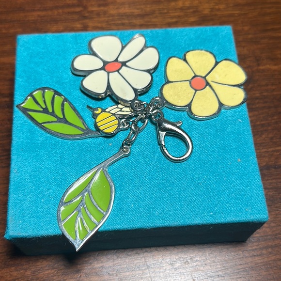 Vintage Nordstrom R Toledo Pop Art Flower Daises Bag Charm - Picture 4 of 10